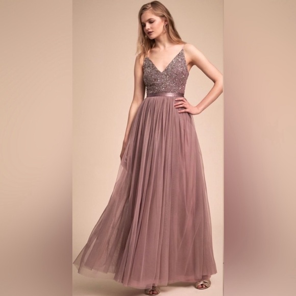 BHLDN Dresses & Skirts - BHLDN & Anthropologie Avery dress size 0 beaded tulle
